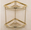 DecorBites™ Brass Jade Bathroom Hardware Set: Corner Shelf, Paper Holder, Towel Bar, Soap Basket, Rack.