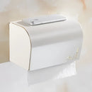 Ornate gold & white floral bathroom accessories set