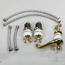 Ornate gold & white porcelain bathroom faucet set