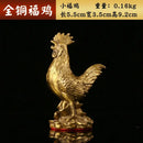Ornate golden brass rooster figurine office desktop decor