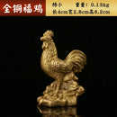 Ornate golden brass rooster figurine office desktop decor