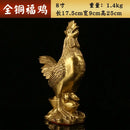 Ornate golden brass rooster figurine office desktop decor