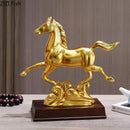 Ornate golden horse mascot resin statue living room decor