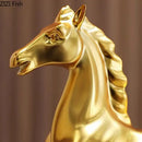 Ornate golden horse mascot resin statue living room decor