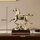 Ornate golden horse mascot resin statue living room decor