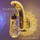 Ornate golden wheat led lights living room glass wall sconce