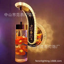 Ornate golden wheat led lights living room glass wall sconce