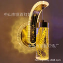Ornate golden wheat led lights living room glass wall sconce