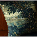 Ornate horse cream linen cushion cover living room pillow