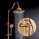 Ornate matte black brass shower faucet set bathroom with handheld