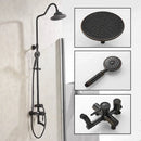 Ornate matte black brass shower faucet set bathroom with handheld