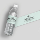 Ornate Monogram Gray Water Bottle Labels