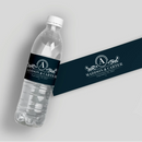 Ornate Monogram White Water Bottle Labels