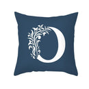 Ornate navy blue letter pillowcase – living room crown cushion cover