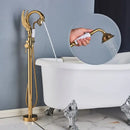 DecorBites™ Black Bathtub Faucet Hot Cold Water Mixer Taps Shower Set Floor Mounted