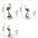 Ornate teal & gold crane bird sculpture living room decor