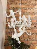 Ornate white 3 monkeys pendant chandelier for living room decor