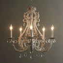 Ornate white decorbites iron crystal chandelier for living room