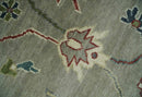 Oushak 9x12 Hand Knotted Olive and Charcoal Traditional Wool Rug
