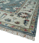 Gray and Beige Hand Knotted Traditional Oushak custom Made Wool Area Rug