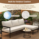 Alora Outdoor 3-Person L-Shaped Patio Sofa With Iron Frame And Thick Cushions [No Coffee Table] (SAK70213)