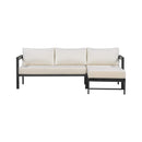 Alora Outdoor 3-Person L-Shaped Patio Sofa With Iron Frame And Thick Cushions [No Coffee Table] (SAK70213)