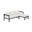 Alora Outdoor 3-Person L-Shaped Patio Sofa With Iron Frame And Thick Cushions [No Coffee Table] (SAK70213)