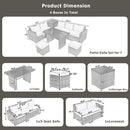 Alora Outdoor 6-Piece All-Weather PE Rattan Sofa Set With Adjustable Seat, Storage Box, Removable Covers, And Tempered Glass Table Top (SAK37221)