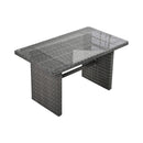 Alora Outdoor 6-Piece All-Weather PE Rattan Sofa Set With Adjustable Seat, Storage Box, Removable Covers, And Tempered Glass Table Top (SAK37221)