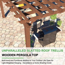 Alora Outdoor Cedar Wood Patio Pergola With Slatted Trellis Roof (SAK92150)