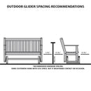 Amish Casual Heavy Duty Roll Back 5 Foot Treated Porch Glider