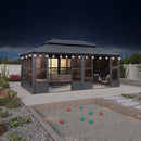 Alora Vista Outdoor Hardtop Aluminum Solarium With Double Roof And LED Lights (SAK42086)