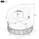 Alora 53-Inch Outdoor Patio Rattan Round Wicker Daybed With Retractable Canopy (SAK69241)