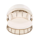 Alora 53-Inch Outdoor Patio Rattan Round Wicker Daybed With Retractable Canopy (SAK69241)