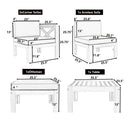 Alora 5-Piece Outdoor Patio Wood Sectional Sofa Set With Cushions (SAK31297)