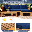 Alora 5-Piece Outdoor Patio Wood Sectional Sofa Set With Cushions (SAK31297)