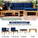 Alora 5-Piece Outdoor Patio Wood Sectional Sofa Set With Cushions (SAK31297)