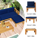 Alora 5-Piece Outdoor Patio Wood Sectional Sofa Set With Cushions (SAK31297)