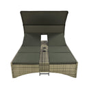 Alora Outdoor Rattan Patio Daybed With Adjustable Backrest, Canopy Roof, Storage Box And Cup Holders (SAK54220)