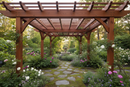 Outdoor Super Deck Redwood Pergola