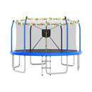 Outdoor Trampoline With LED Lights And Basketball Hoop (SAK69305)