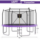 Outdoor Trampoline With LED Lights And Basketball Hoop (SAK69305)