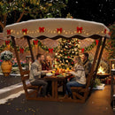 Alora Outdoor Waterproof Wood Picnic Table And Bench Set With Removable Canopy (SAK87135)