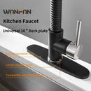 Oval black & chrome decorbites deck plate kitchen faucet escutcheon