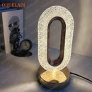 Oval gold crystal bedroom table lamp led atmosphere light