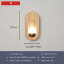 Oval led wooden wall lamp warm amber sconce for bedroom