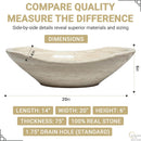 Oval Polished Tan Travertine Vessel Bathroom Sink - Handcrafted Natural Stone Above Counter Vanity Basin