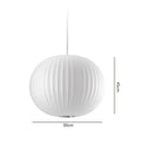 Oval white ribbed bubble silk pendant chandelier for dining room
