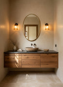 Oval Antiqued Brass Mirror - Unlacquered Brass Mirror