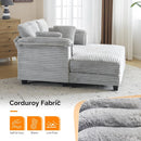 Oversized Light Grey Chaise Lounge Chair with Pillows